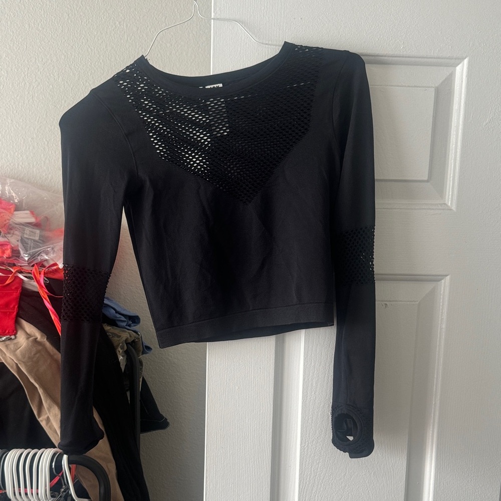 Black Mesh Athletic Top